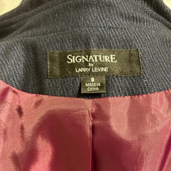 Signature by Larry Levine Navy Textured Blazer - Picture 3 of 4